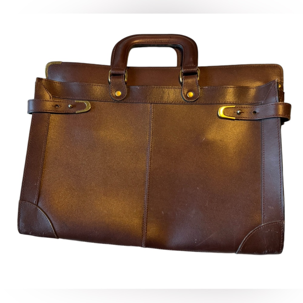 Vintage Brown Leather HIT Expandable Men’s Briefcase Attaché Bag Rare MINTY